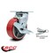 Service Caster 5 Inch Red Poly on Cast Iron Caster with Roller Bearing and Brake/Swivel Lock SCC-30CS520-PUR-RS-TLB-BSL - alternate 6